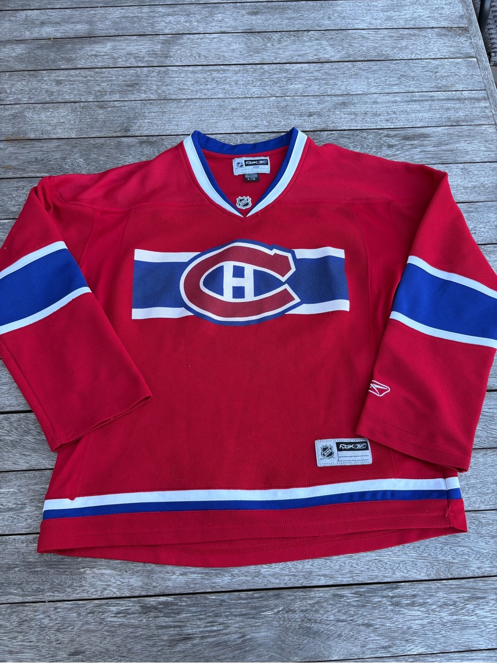 Reebok Kids Red Montreal Canadiens Hockey Jersey with Blue & White Accents